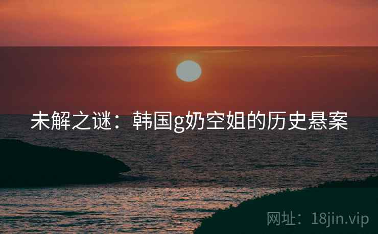 未解之谜：韩国g奶空姐的历史悬案